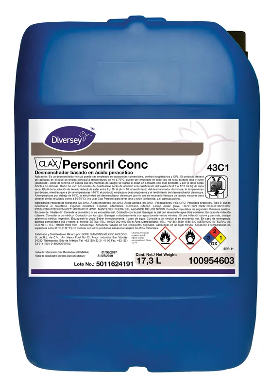 Detergente Líquido para Ropa Concentrado Clax 43C1 Diversey 100954603