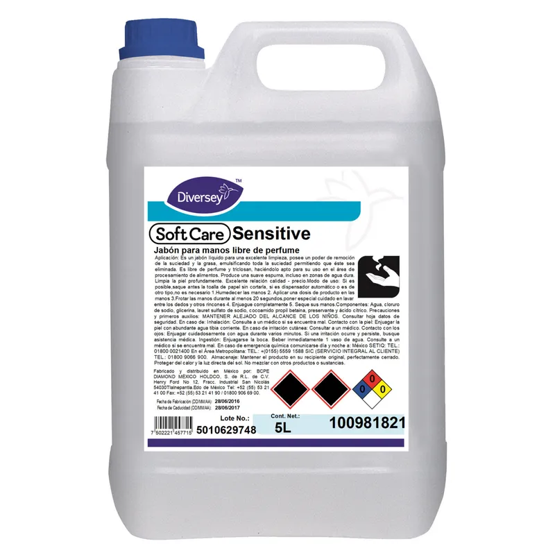 Jabón Cosmético Suave Sensitive Diversey 100981821 — 4x5L