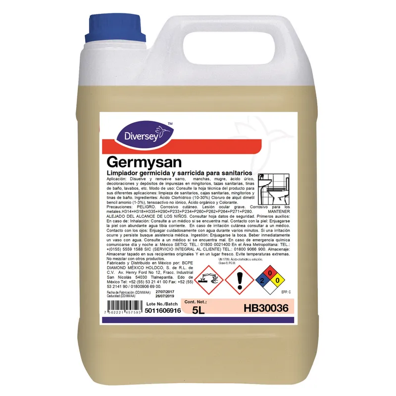 Limpiador Germicida y Sarricida para Sanitarios Germysan 4x5L