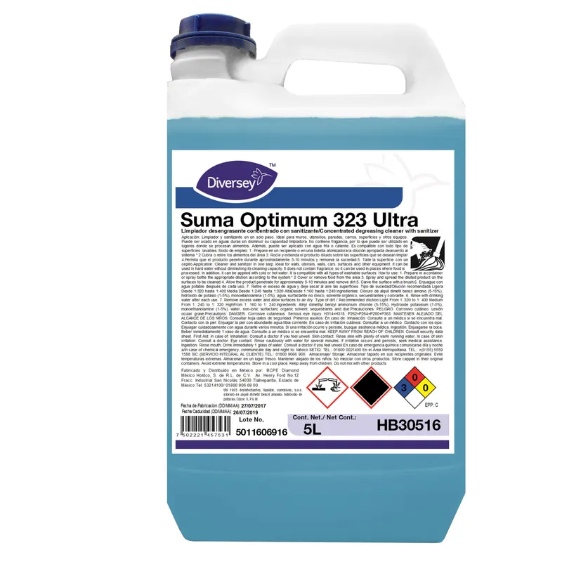 Suma Optimum 323 Ultra Limpiador y Desengrasante Profesional 4x5L